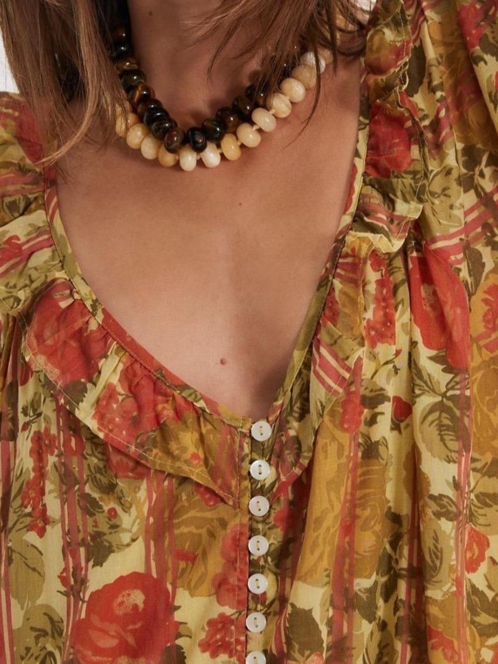 Free People Orange Multi Floral Ruffle Tiered Maxi Dress - Picture 4 of 9